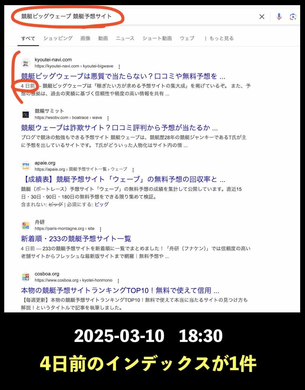 競艇ビッグウェーブの情報検索結果
